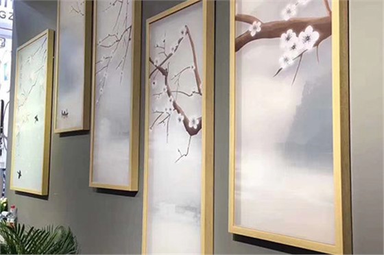 木制丝绢装饰画